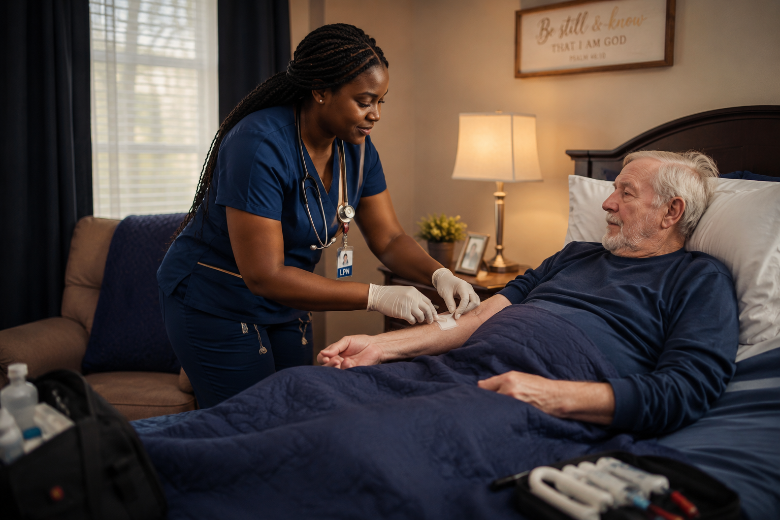 LPN providing skilled care